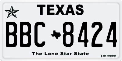 TX license plate BBC8424