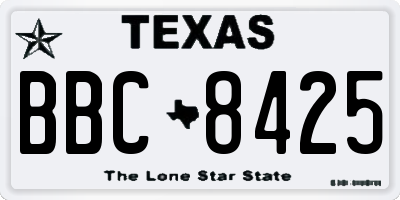TX license plate BBC8425