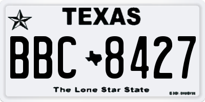 TX license plate BBC8427