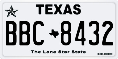 TX license plate BBC8432