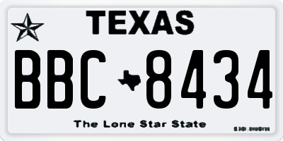 TX license plate BBC8434