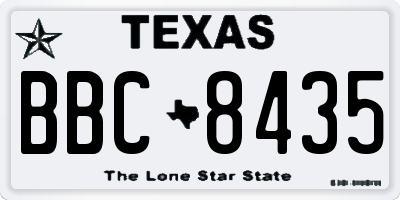 TX license plate BBC8435