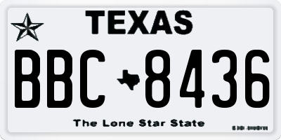 TX license plate BBC8436