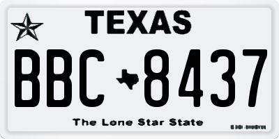 TX license plate BBC8437