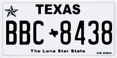TX license plate BBC8438
