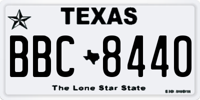 TX license plate BBC8440