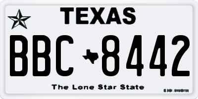 TX license plate BBC8442