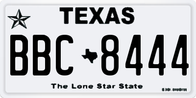 TX license plate BBC8444