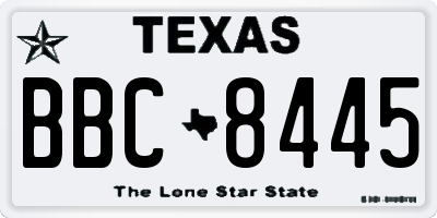 TX license plate BBC8445
