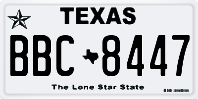 TX license plate BBC8447