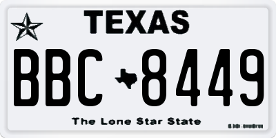 TX license plate BBC8449