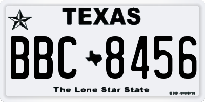 TX license plate BBC8456