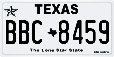 TX license plate BBC8459