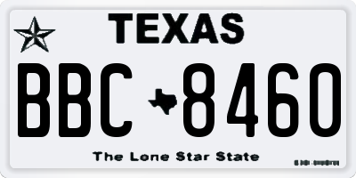 TX license plate BBC8460