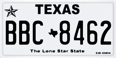 TX license plate BBC8462
