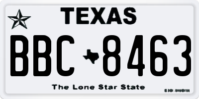 TX license plate BBC8463