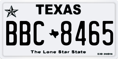 TX license plate BBC8465