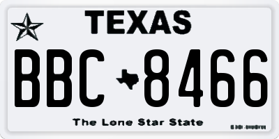 TX license plate BBC8466