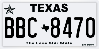 TX license plate BBC8470