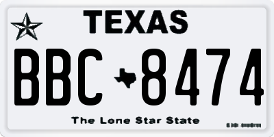 TX license plate BBC8474