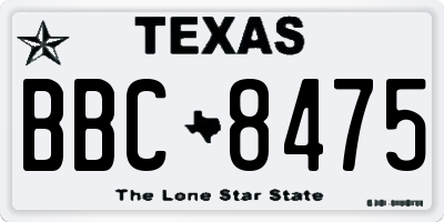 TX license plate BBC8475