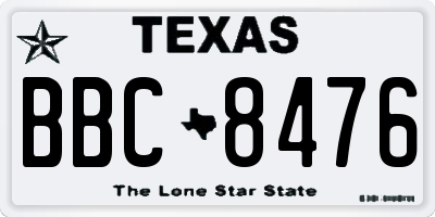 TX license plate BBC8476