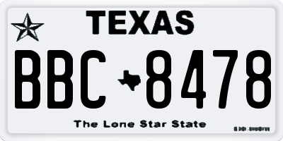 TX license plate BBC8478