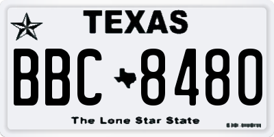 TX license plate BBC8480