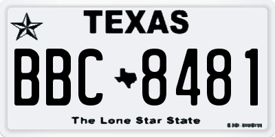 TX license plate BBC8481
