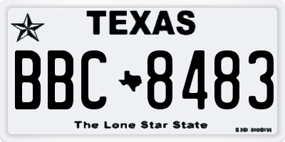 TX license plate BBC8483