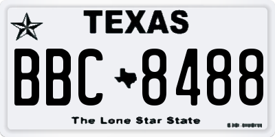 TX license plate BBC8488