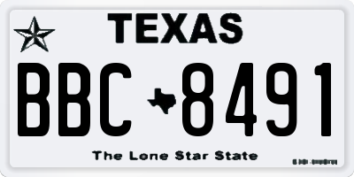 TX license plate BBC8491