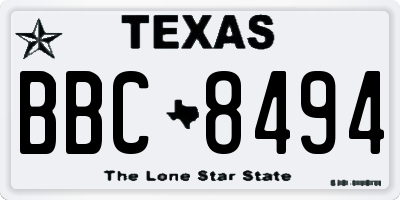 TX license plate BBC8494