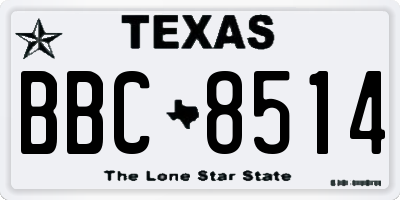 TX license plate BBC8514