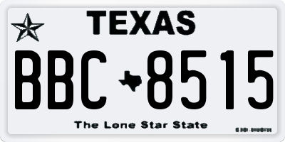 TX license plate BBC8515