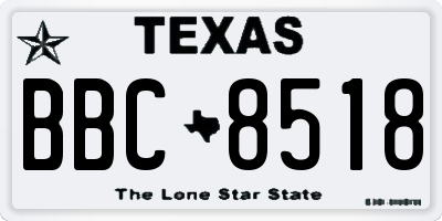 TX license plate BBC8518