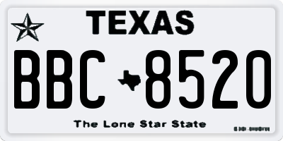 TX license plate BBC8520