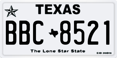 TX license plate BBC8521