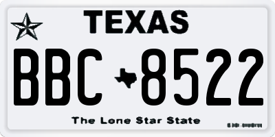 TX license plate BBC8522