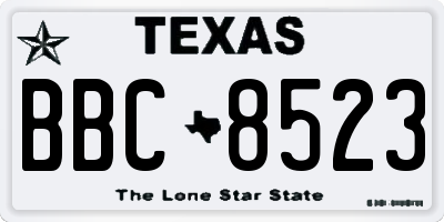 TX license plate BBC8523