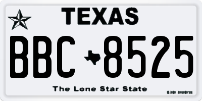 TX license plate BBC8525