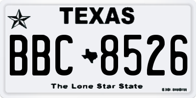 TX license plate BBC8526