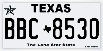 TX license plate BBC8530
