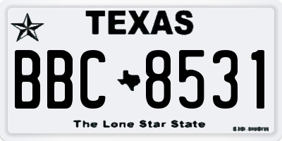 TX license plate BBC8531