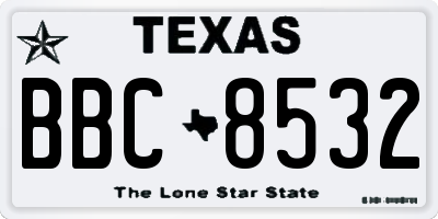 TX license plate BBC8532