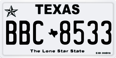 TX license plate BBC8533
