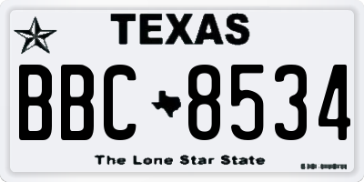 TX license plate BBC8534