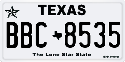 TX license plate BBC8535