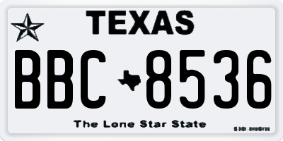 TX license plate BBC8536