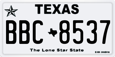 TX license plate BBC8537
